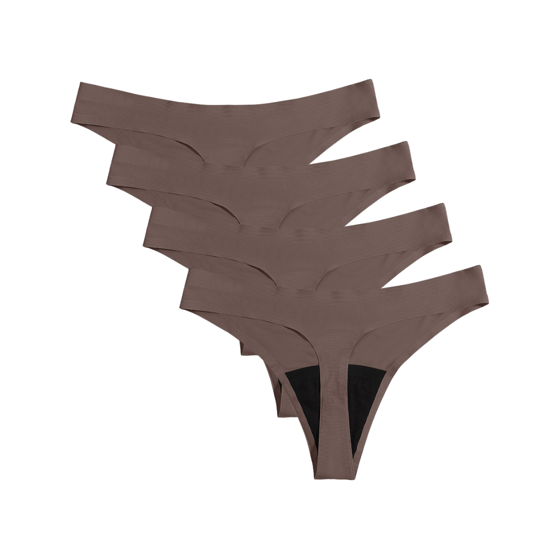 (4 pack) Rosa's Leakproof Underwear Thong Savanna Dune