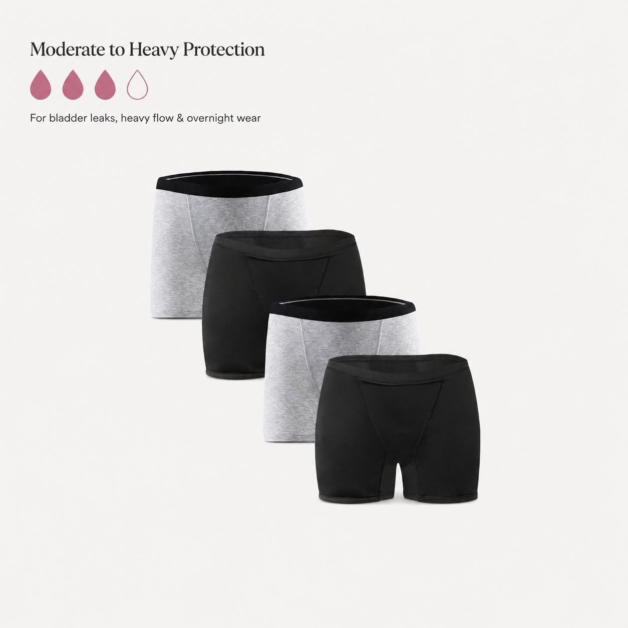 Rosa’s Leakproof Women’s Boxer Shorts (4 Pack)